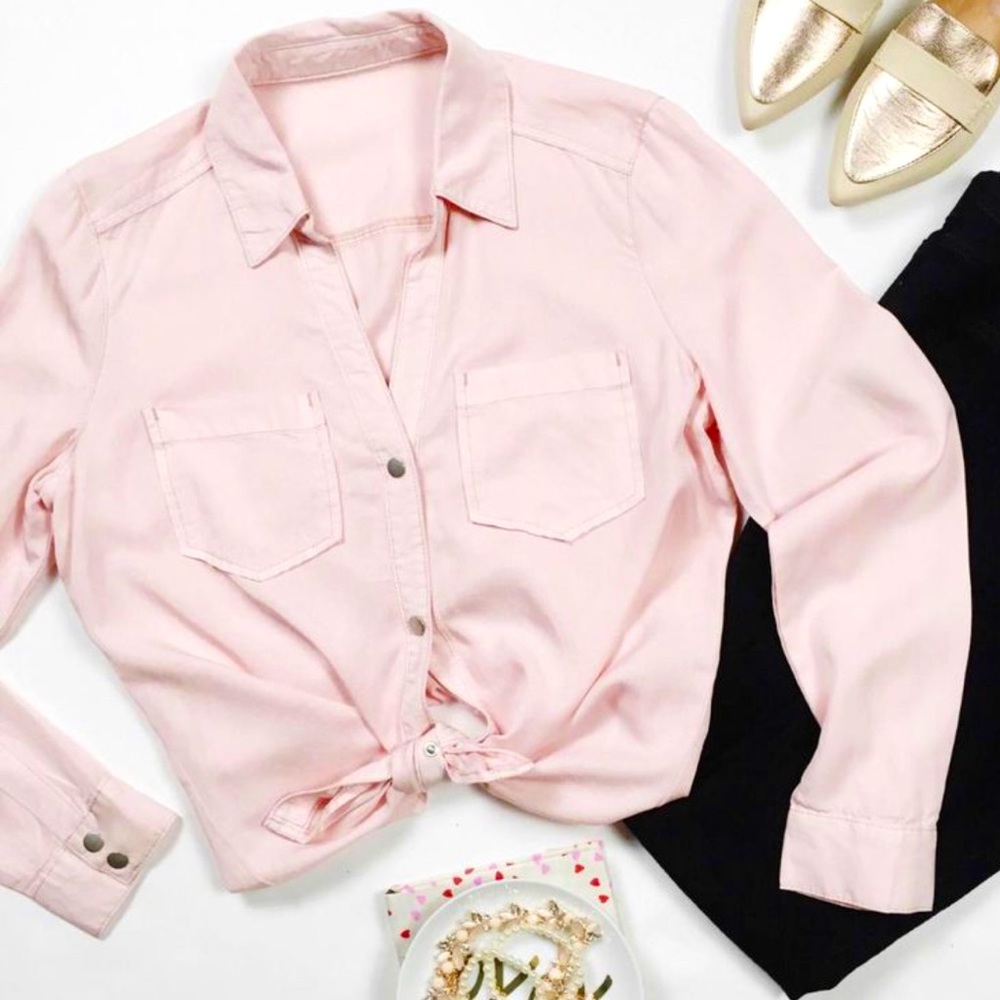Maison Jules Pink Button Down